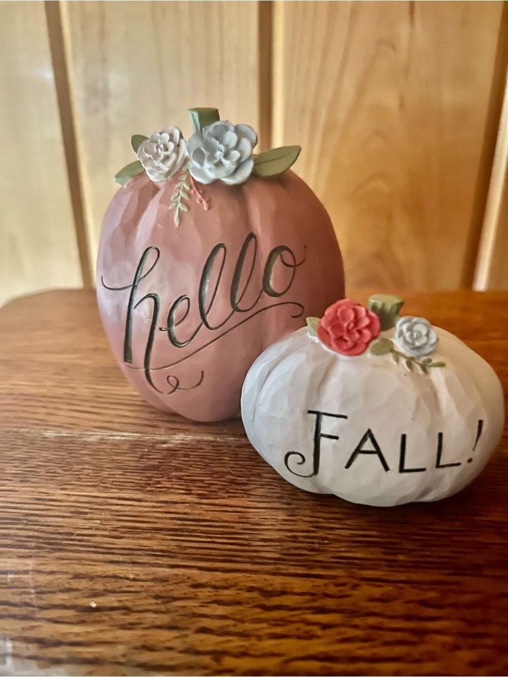 " Hello Fall " Decorative Pumpkin Figurine